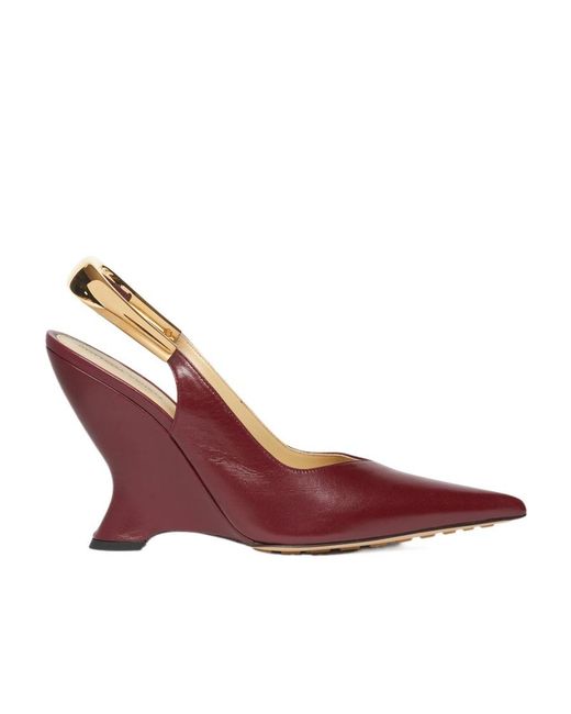Bottega Veneta Purple Logo Pointed Wedges