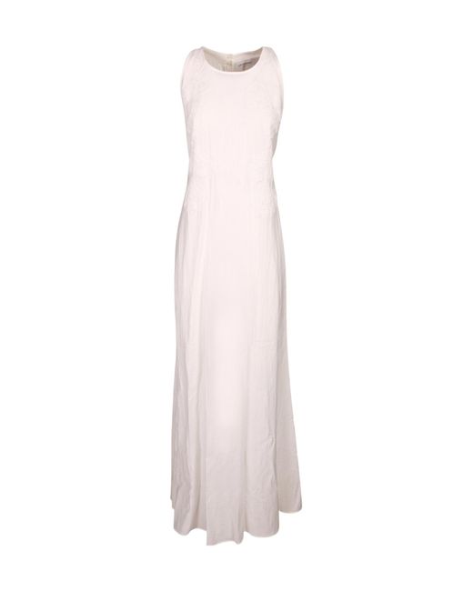 ERMANNO FIRENZE Pink Sleeveless Embroidered Dress