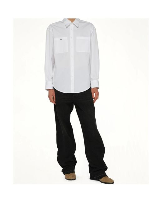 Wooyoungmi White Patch Pocket Logo Shirt for men