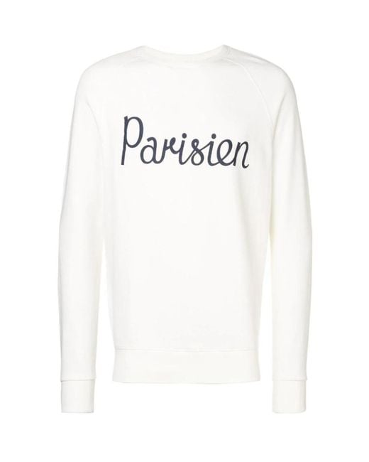 Maison Kitsuné White Parisien Sweatshirt for men