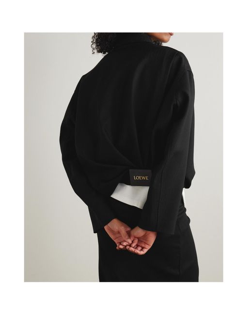 Loewe Black Draped Wool Jacket
