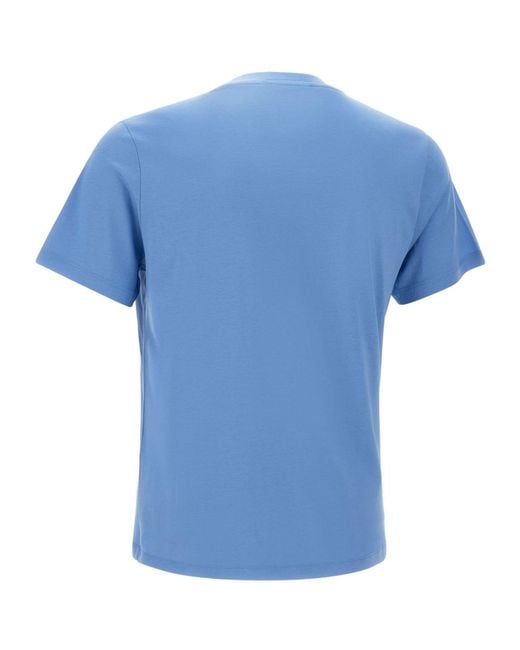 Kangra Cashmere Blue Kangra Crew Neck Short Sleeve T-Shirt for men