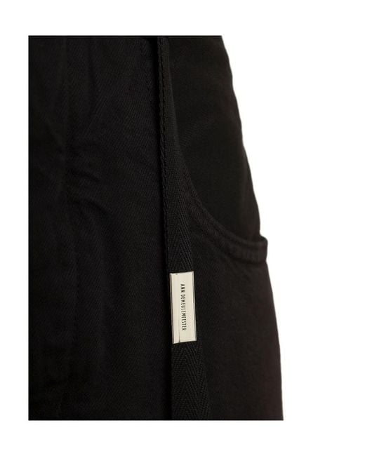 Ann Demeulemeester Black Wide-Leg Cotton Jeans