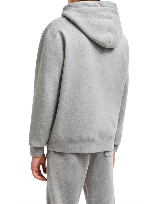 Moncler Gray Logo Patch Drawstring Hoodie for men