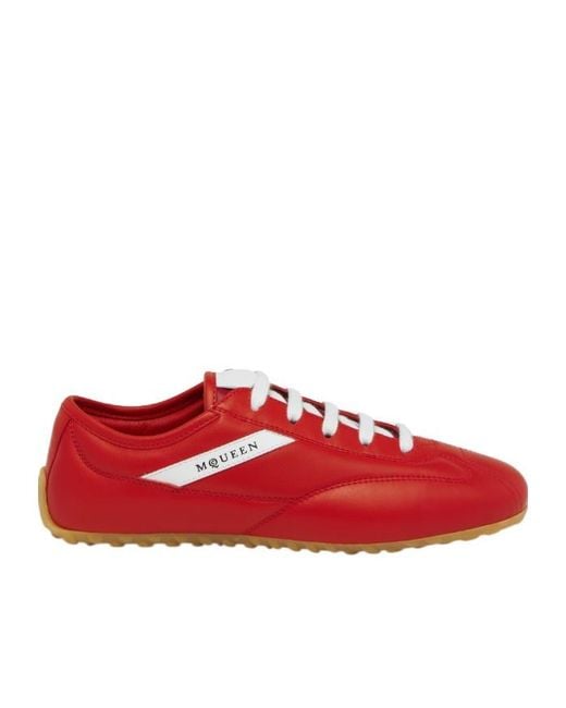 McQueen Red Boxe Logo-Detail Sneakers