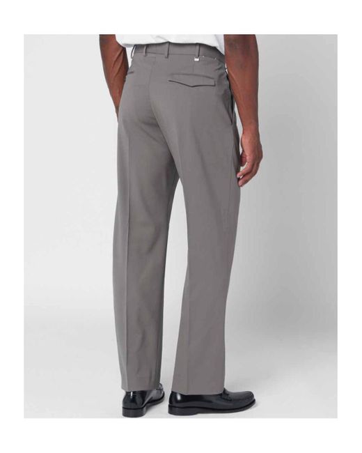 Pt Pantaloni Gray Pt Torino Classic Fit Trousers for men