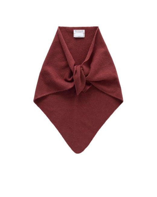 Brunello Cucinelli Red Beaded Scarf