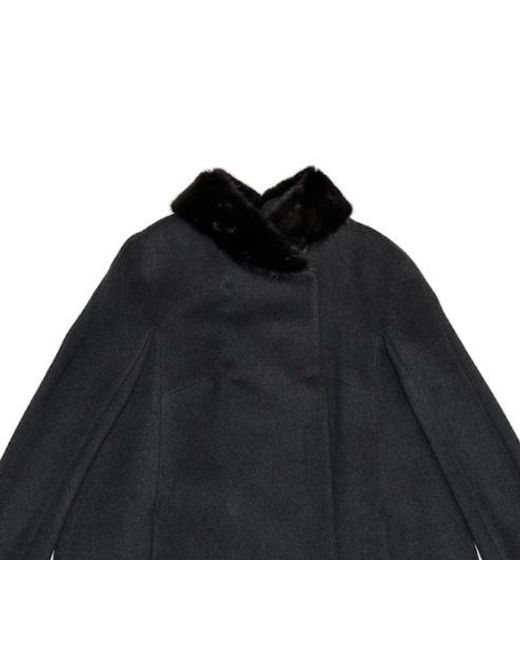 Max Mara Black Fur Collar Coat