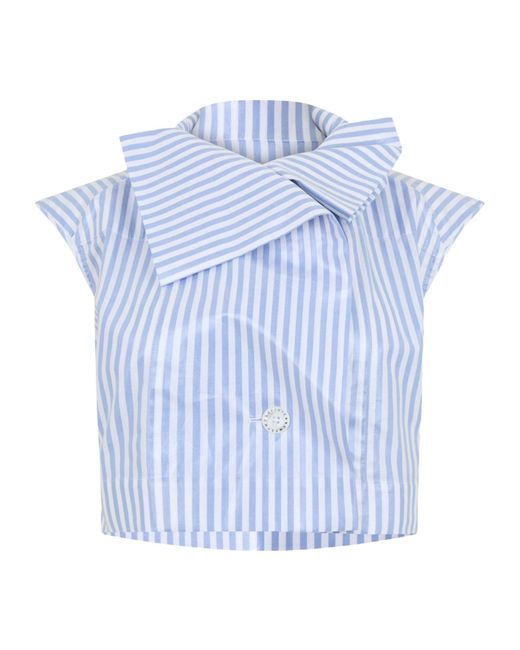 Vivienne Westwood Blue Sleeveless Cropped Shirt