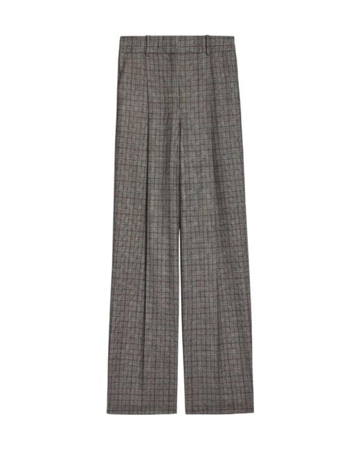 Theory Gray Checked Tailored Trousers