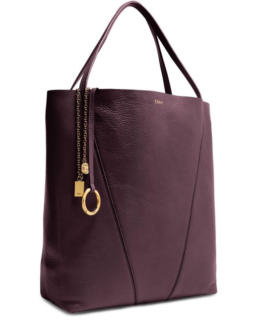 Chloé Purple Spin Grain Leather Tote Bag