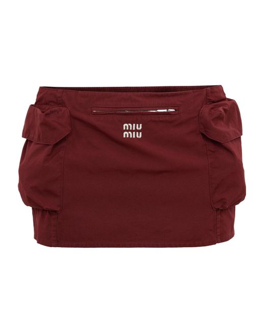 Miu Miu Red Workwear Mini Skirt