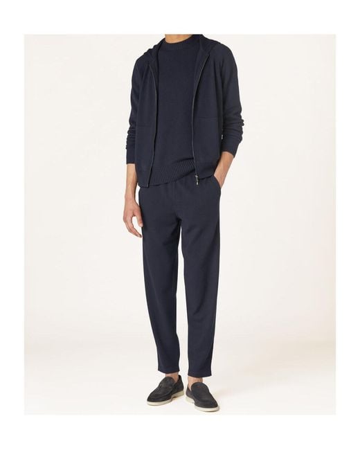 Loro Piana Blue Drawstring Knitted Pants for men