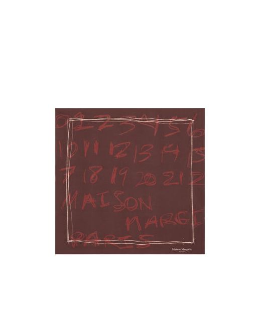 Maison Margiela Red Numbers-Print Neckerchief