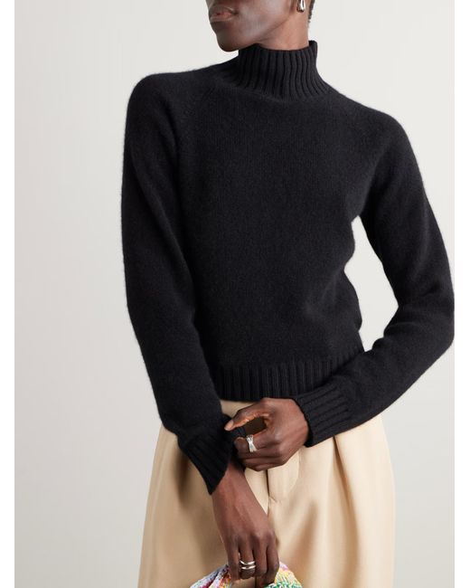 The Elder Statesman Black Cashmere Turtleneck Sweater
