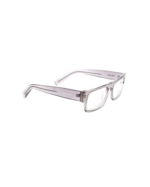 Prada White Eyewear Rectangle Frame Glasses for men