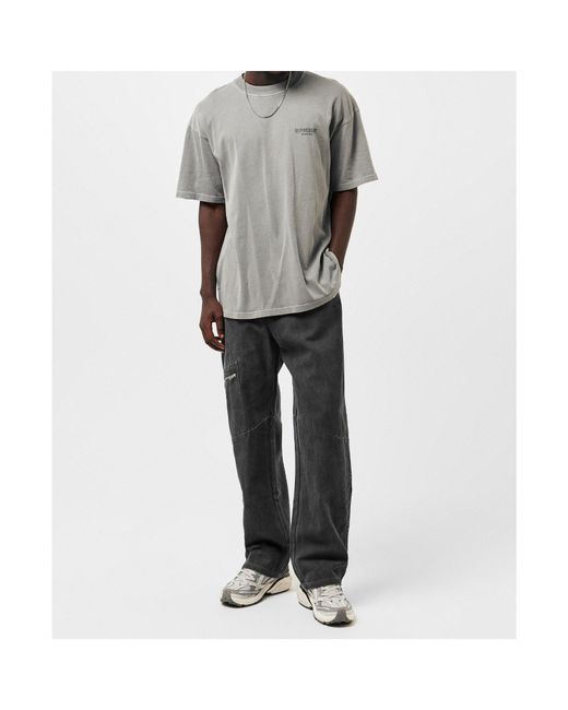 Represent Gray Loose-Fitting Cargo Pants for men