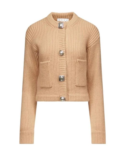Area Natural Gemstone Button Knit Cardigan