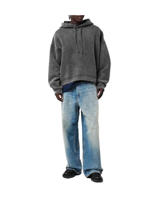 Acne Gray Charcoal Cropped Hoodie for men