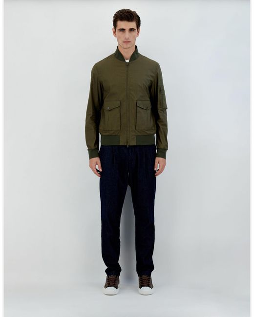 Herno Green Lightweight Bomber Jacket for men