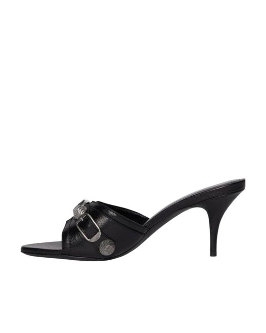 Balenciaga Black Cagole Heeled Sandals