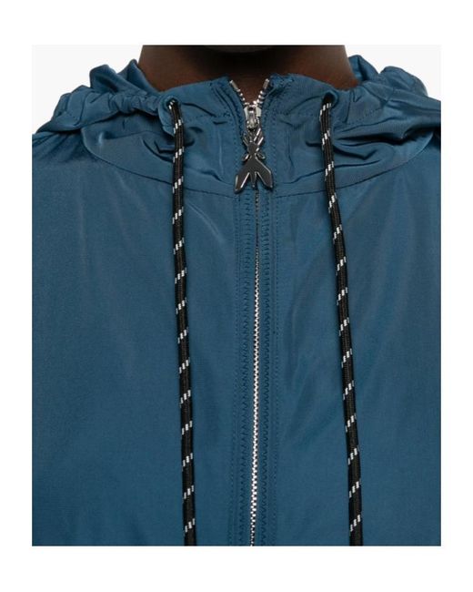 Patrizia Pepe Blue Logo-Print Hooded Jacket