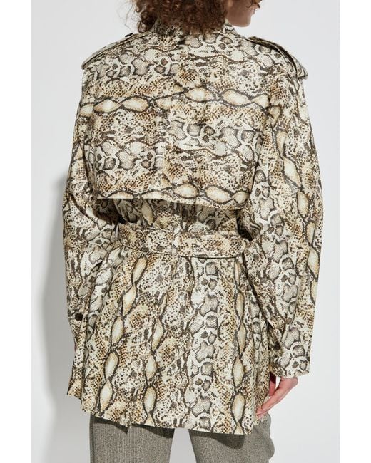 Isabel Marant White Franny Animal Print Trench Coat