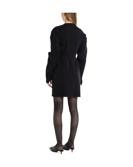 Balenciaga Black Hourglass Striped Dress