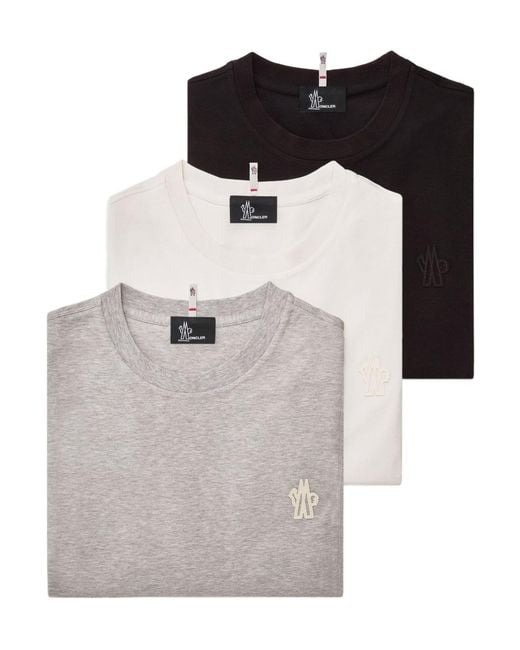Moncler Blue Grenoble 3 Packs Crewneck T-Shirts for men