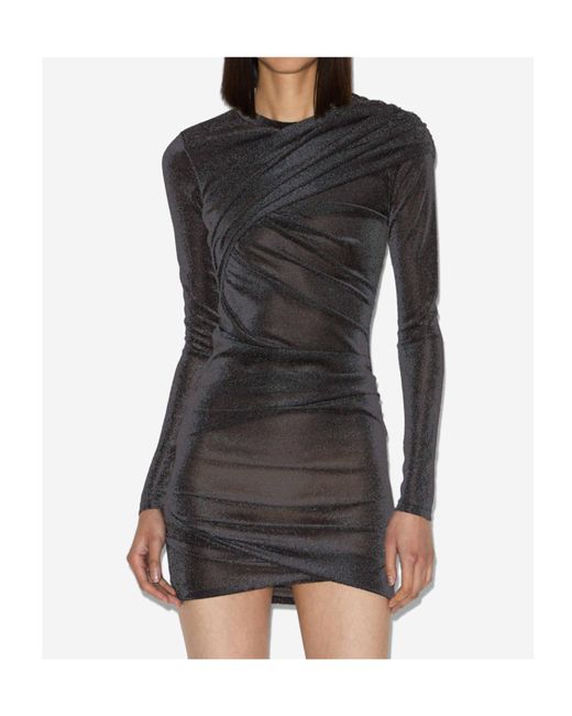 Isabel Marant Black Étoile Denise Draped Mini Dress