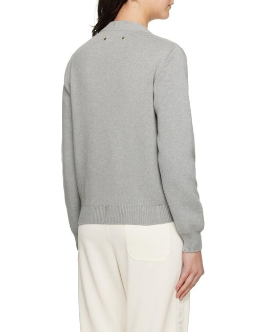 Golden Goose Deluxe Brand Gray Distressed Logo Patch Jumper