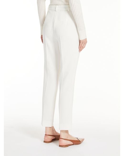 Max Mara White Studio High Waist Straight Leg Pants