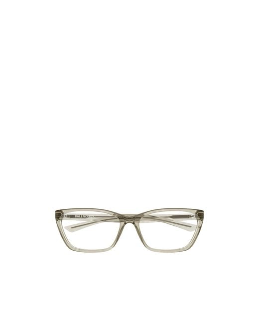Balenciaga Metallic Eyewear Rectangle Frame Glasses