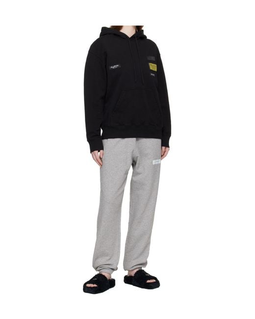 MM6 by Maison Margiela Black Drawstring Patch Hoodie