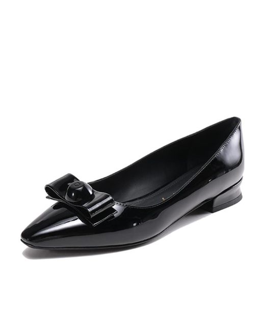 Ferragamo Black Logo Flats