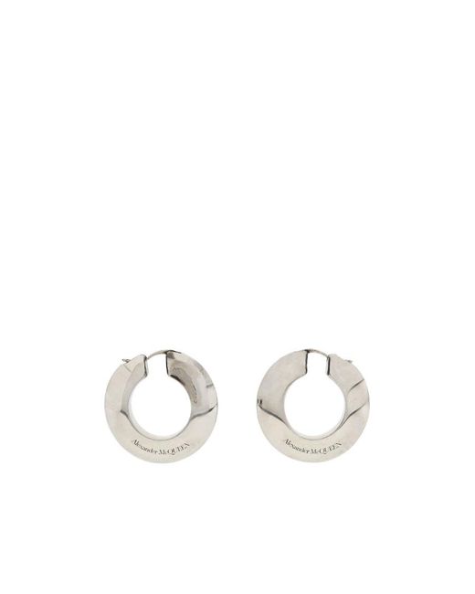 McQueen White Eyelet Hoop Earrings