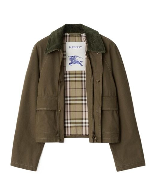 Burberry Green Long Sleeved Field Jacket