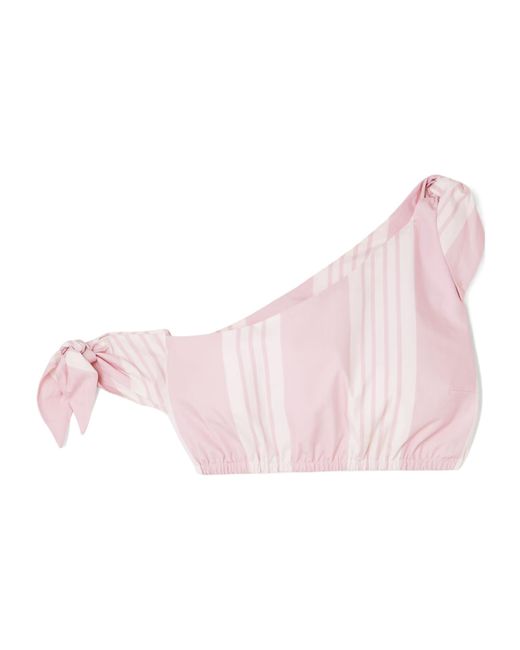Posse Pink Rosie's One-Shoulder Striped Top With Tie