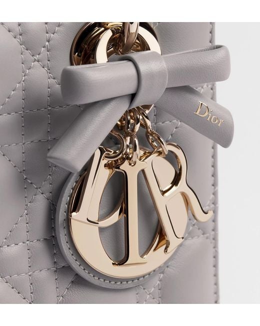 Dior Gray Small Lady Shoulder Bag
