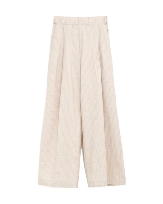 Dries Van Noten White Striped Casual Pants