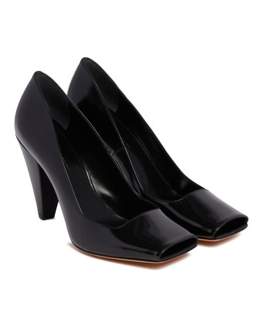 Khaite Black Cedar Square Toe Patent Pumps