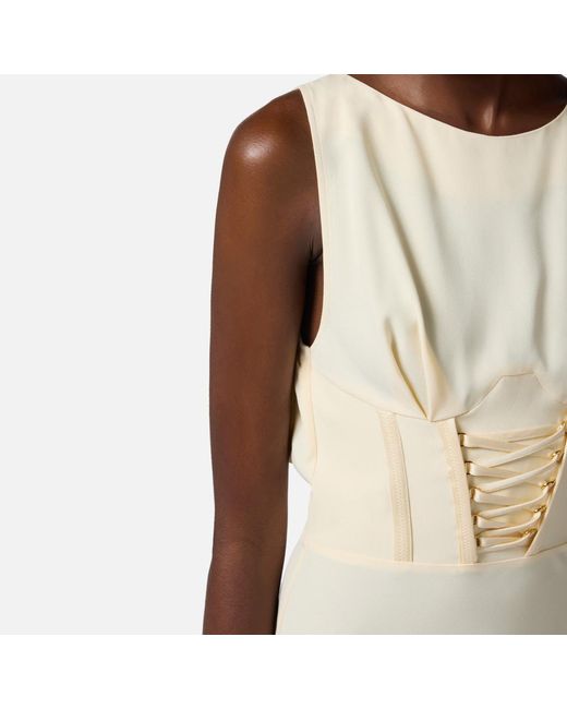 Elisabetta Franchi White Crêpe-Back Satin Dress