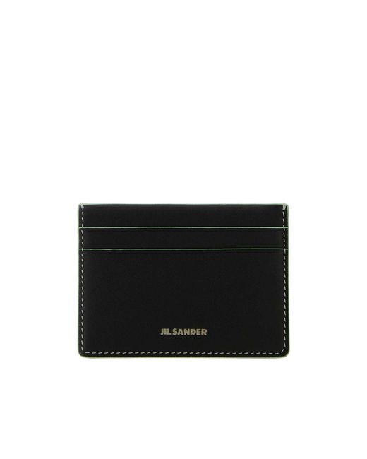 Jil Sander Black Logo-Printed Card Holder for men