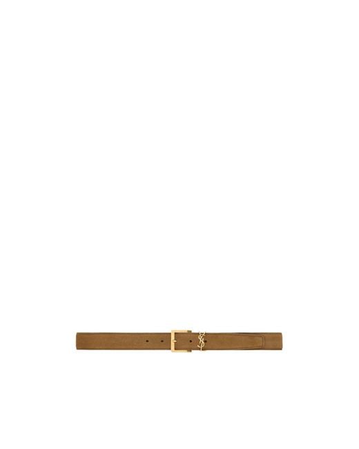 Saint Laurent White Cassandre Vadim Belt for men