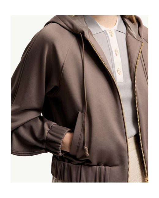Moncler Brown Technical Fleece Zip-Up Cardigan