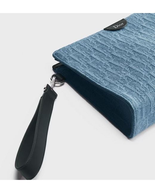 Dior Blue A5 Triangle Pouch for men
