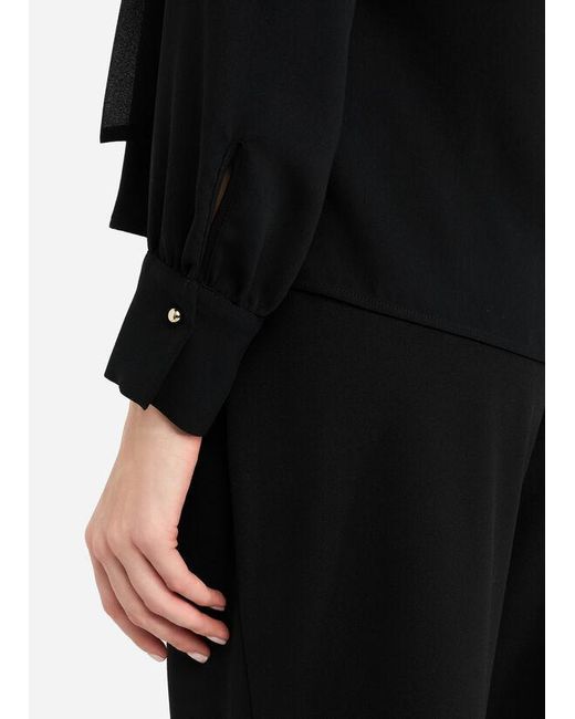 Liu Jo Black High-Neck Button-Detail Blouse