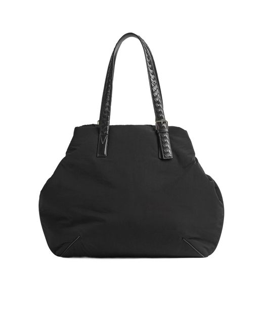 Bottega Veneta Black Logo Patch Tote Bag for men