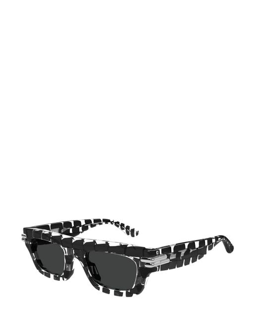 Bottega Veneta Black Eyewear Mitre Square Frame Sunglasses for men