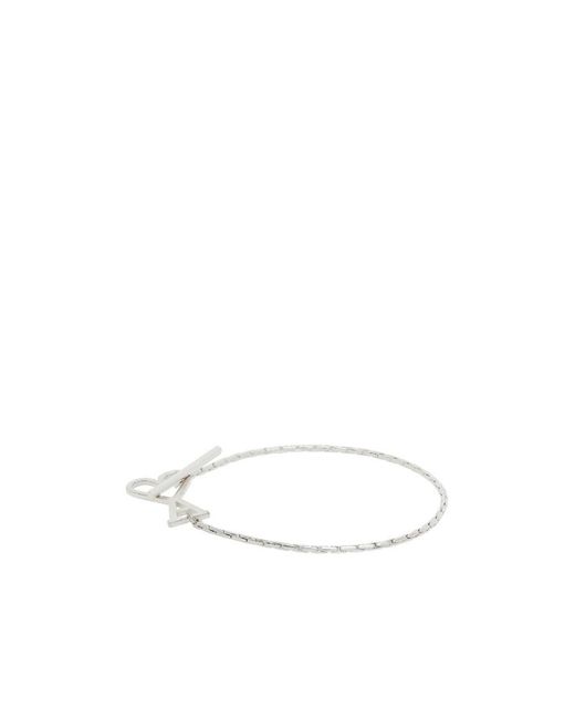AMI White Ami Logo Charm Bracelet for men